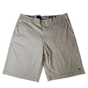 Dixxon Mens Khaki Shorts Flexx Waistband Front Slash, Back Button Pockets